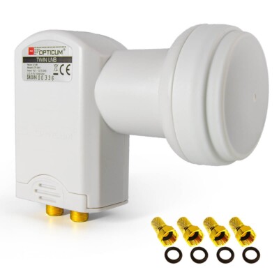 LNB TWIN 0,1dB DIGITAL Opticum 2160p TESTSIEGER 2 Teilnehmer HDTV 3D SKY 8K UHD