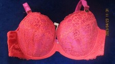 Image of ANN SUMMERS UNDERWIRED CORAL/PURP PLUNGE BRA SIZE 42DD NEW WITH TAG SEXY LACE