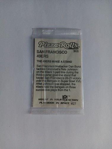(Still in Pack) 1986 Jeno's Pizza Rolls Stickers #47, The 49ers Make A Stand - Picture 3 of 3