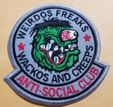 Weirdos Freaks Wackos And Creeps Embroidered Patch 3.25x3.5"