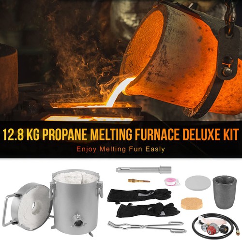 28LB/12.8KG Steel Gas Propane Melting Furnace Deluxe Kit with Crucible Tongs Kit - Picture 7 of 12