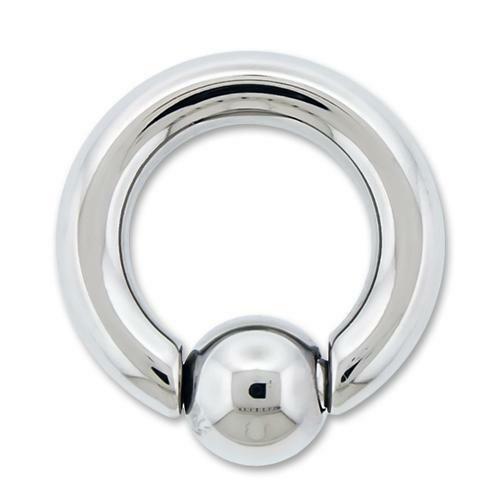8G 9/16" BIG GAUGE ACCIAIO CHIRURGICO ANELLO PERLINE PRIGIONIERE CORPO MASCHILE PIERCING SETTO - Foto 2 di 4