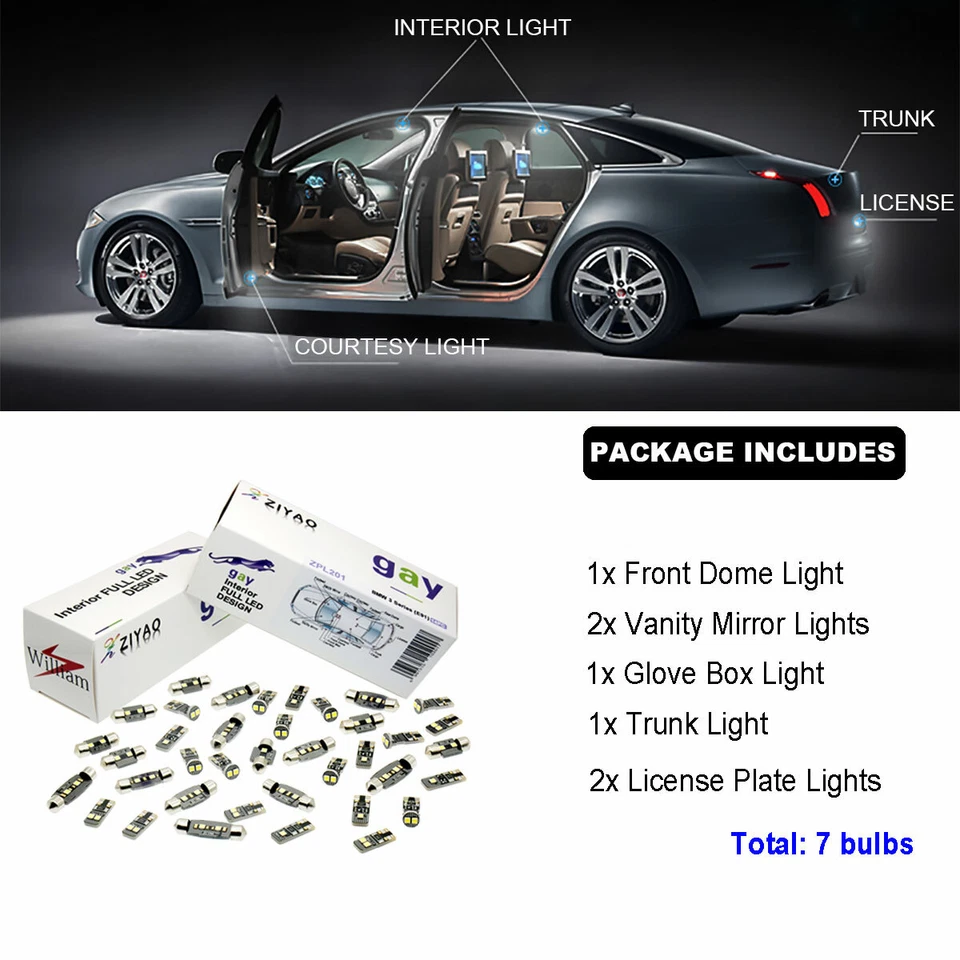 Kit de luces interiores LED blancas brillantes de 7 luces para VW Beetle Convertible 1998-2011 Foto 2 de 4