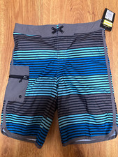 boys board swim shorts adj. waist NWT size 14 mulit-stripes Art Class UPF 50 