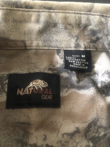VINTAGE Natural Gear Shirt Mens Medium Button Up Camo Hunting Outdoors Thick. N - Picture 6 of 6