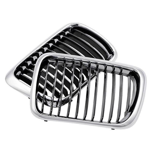 Paar Chrom Schwarz Kühlergrill Nieren Grill Einzelsteg Für BMW 3er E36 1997-1999 - Afbeelding 6 van 11