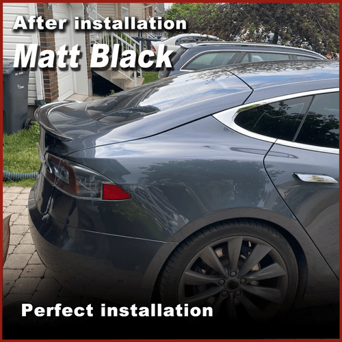 Fit for Tesla Model S 2012-2019 Matt Black Rear Trunk Roof Boot Spoiler Lip Wing - Bild 3 von 12