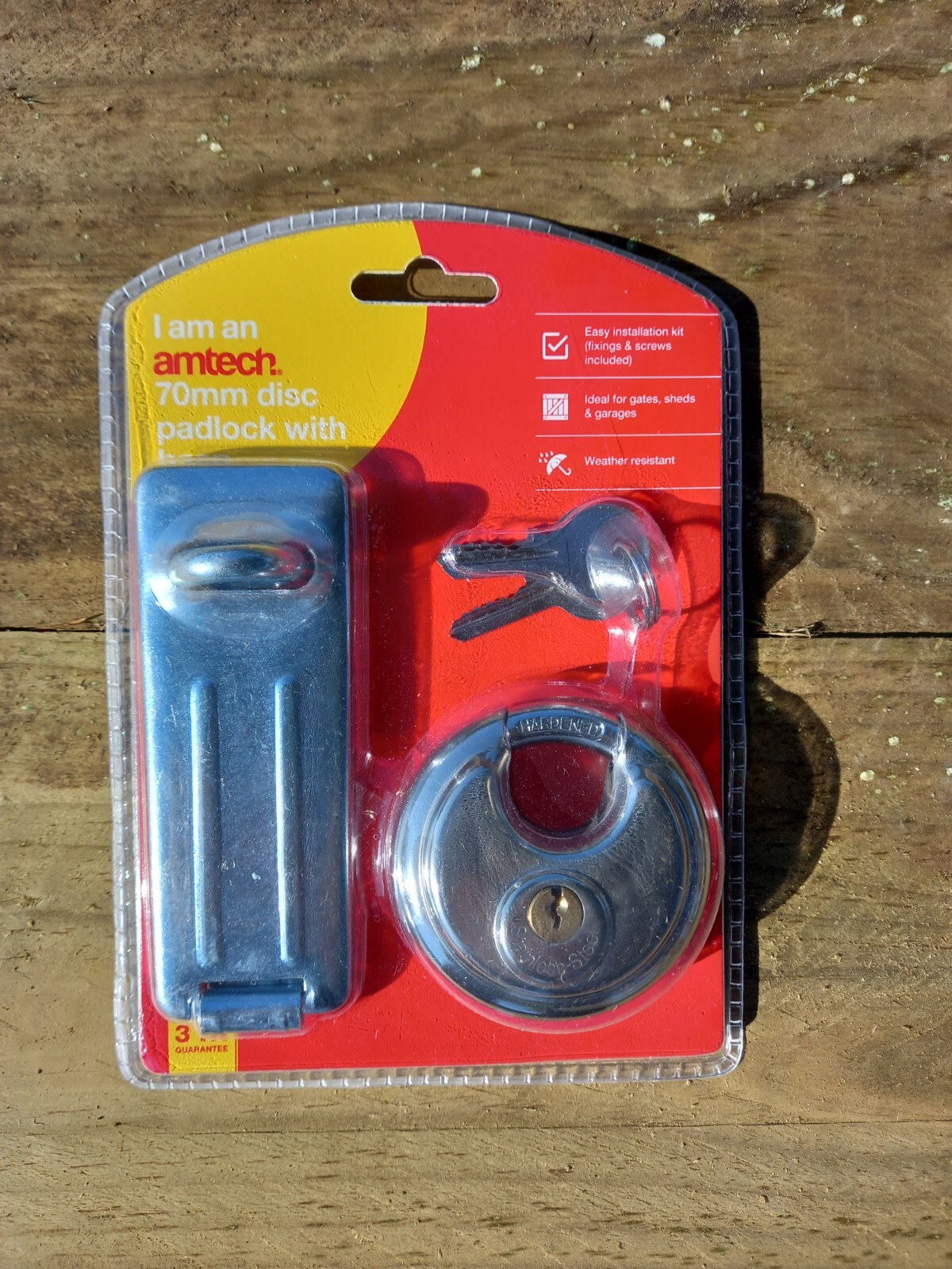 70mm Disk Padlock with Hasp Set by Amtech T2150