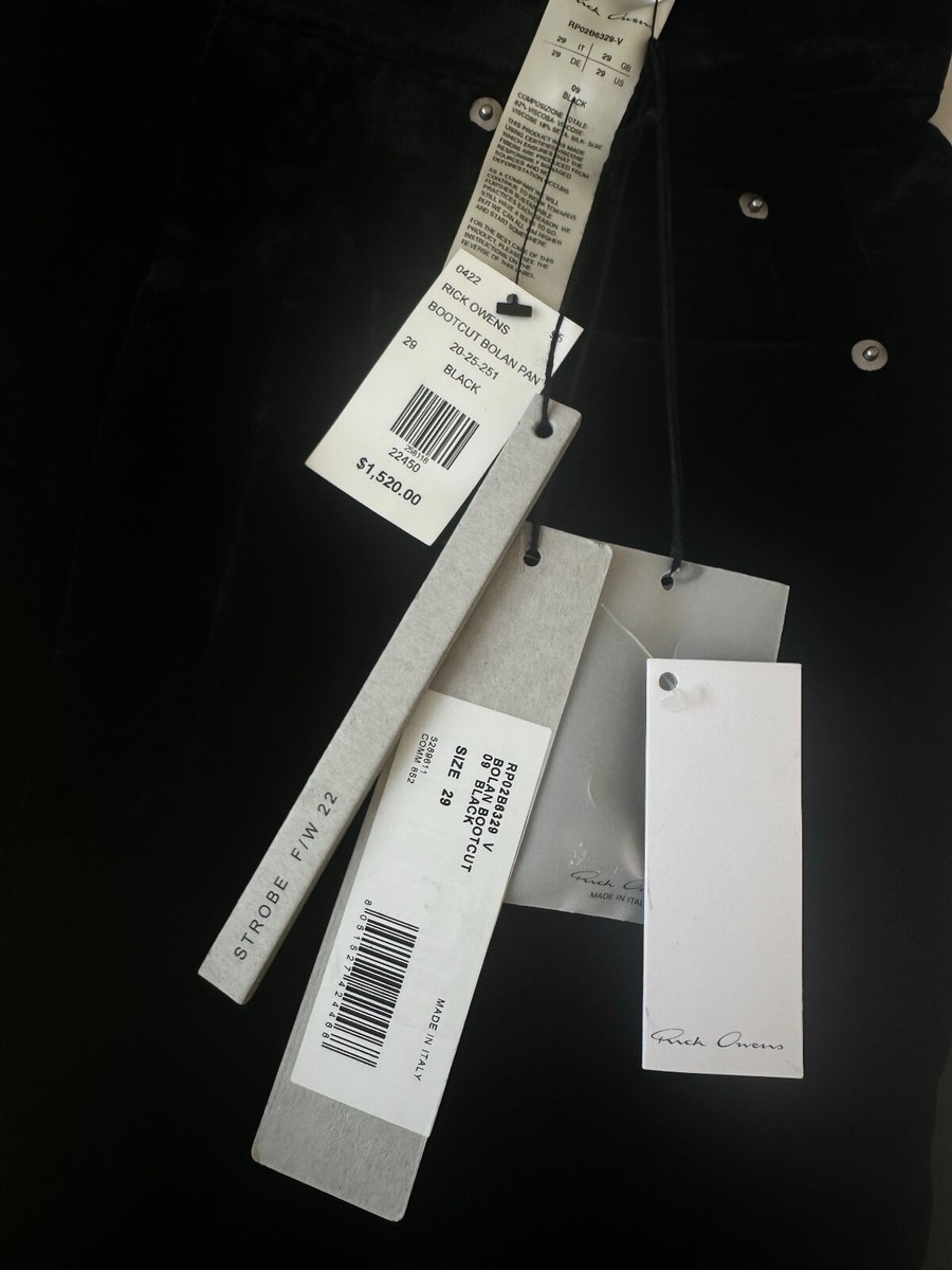 RICK OWENS Bolan high-rise velvet bootcut trousers Size 29