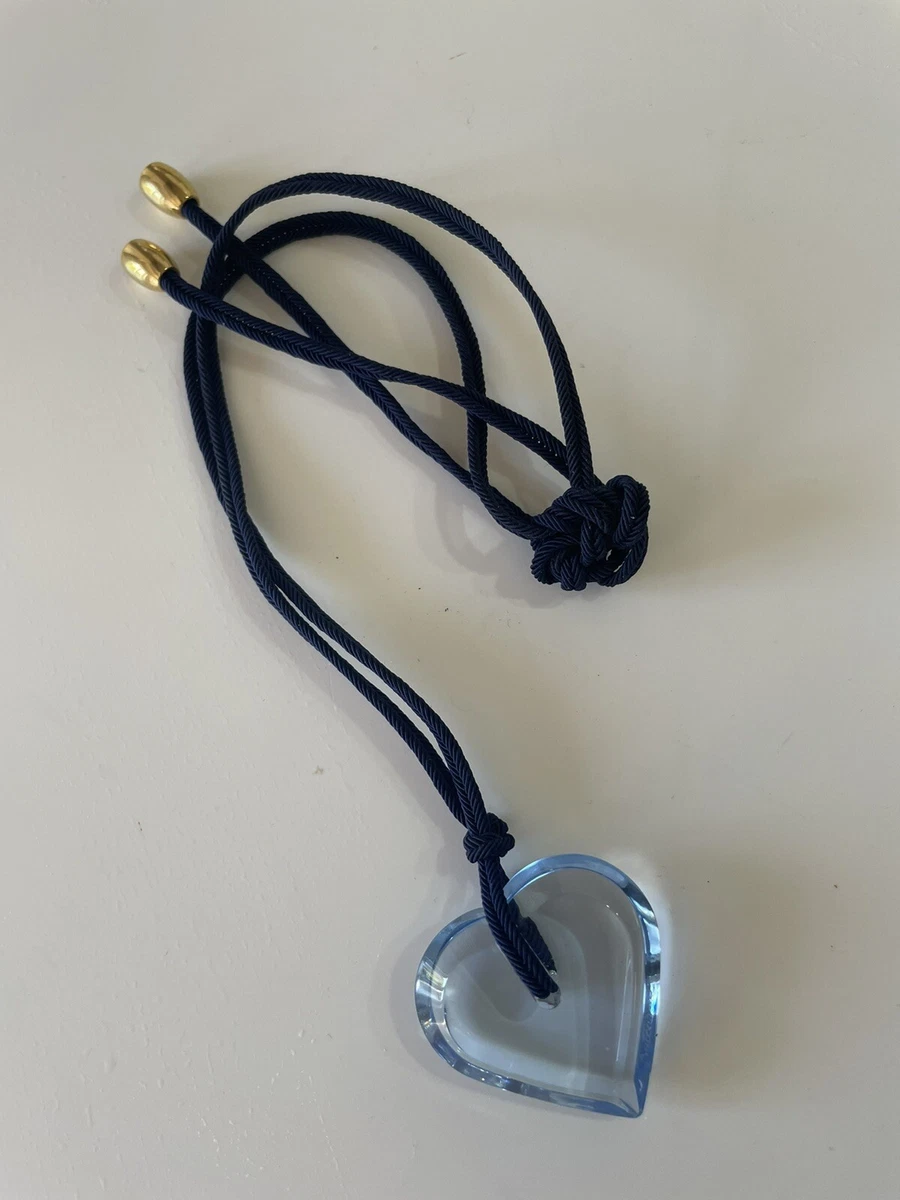 Collier En Cristal Baccarat Cœur Transparent – Longueur ~68,5 Cm, Occasion, Aucun Dommage