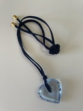 pendentif Collier coeur en cristal bleu signé BACCARAT avec cordon Collection