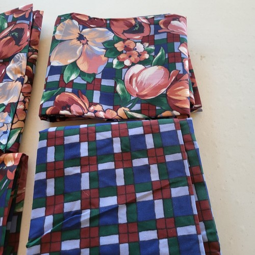 Vtg NEW Thomaston STANDARD Bed SET Sheets Pillowcases Blue White Floral - Picture 2 of 5