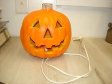 9" Paper magic foam pumpkin JOL Halloween lighted 1998