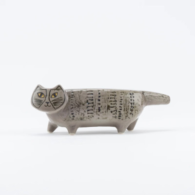 Lisa Larson Cat Mikey Papa Max Animal Figurine All Gray 25cm Pottery Sweden