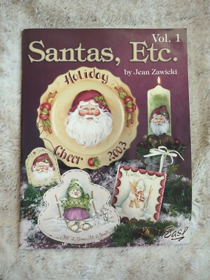Santas Etc Vol 1 Christmas Decorative Painting Book Acrylic Jean Zawicki SC Vtg