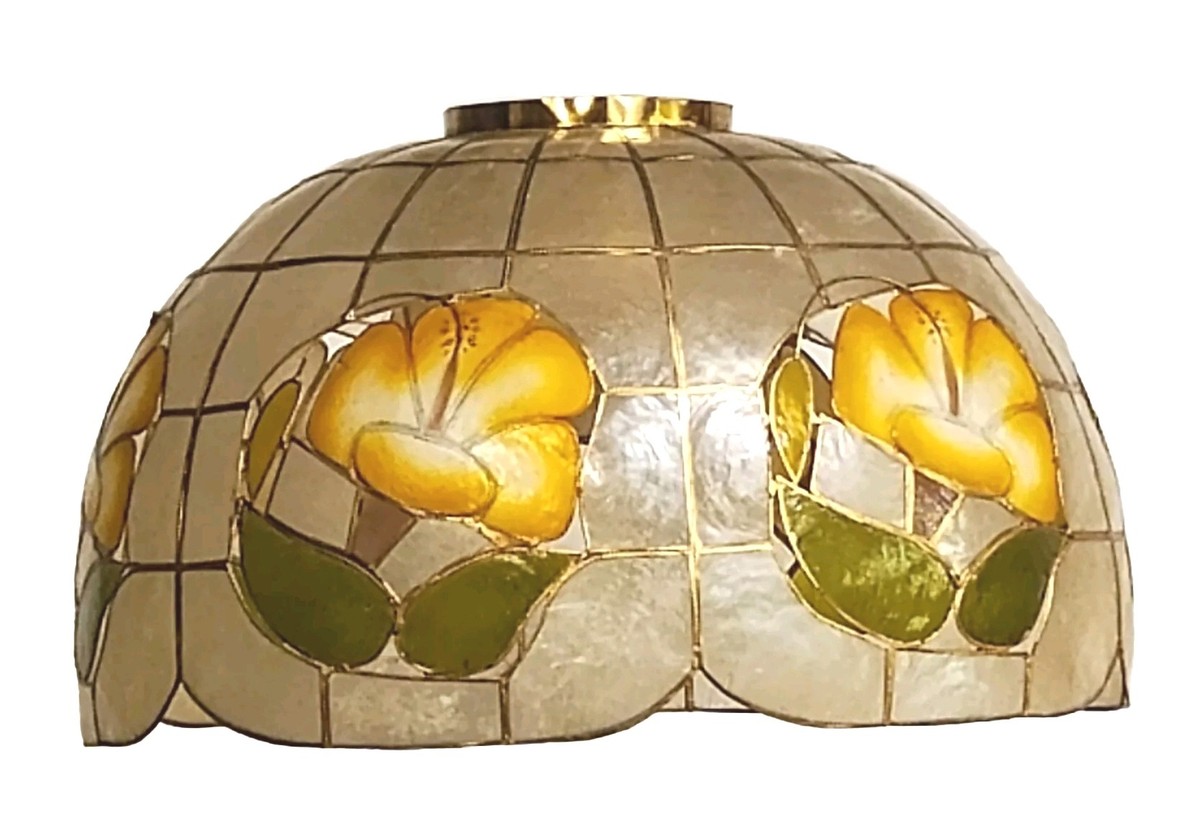 Retro Vintage Capiz Oyster Shell Hanging Lamp Tiffany Style