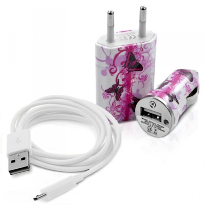 Chargeur maison + allume cigare USB achats + câble data CV09 pour Bouygues Télécom : Bc
