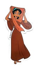 Disney Princesses Aladdin JASMINE Cartoon Water Resistant Sticker
