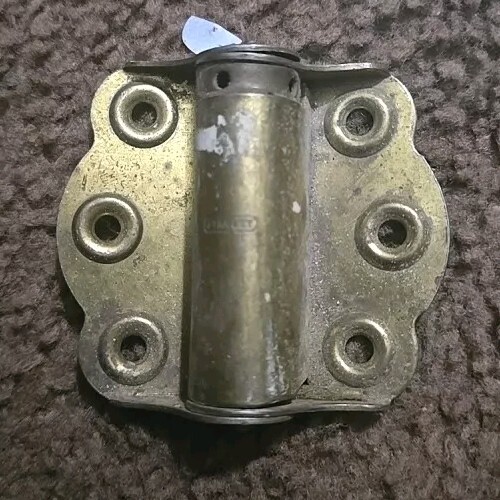 Stanley verstellbares Federscharnier für Sichtschutz, Sturmtür. Stahl stumpf Messing vergoldet - Bild 3 von 3