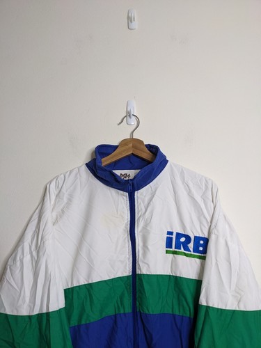Vintage iRB Track Jacket Mens L Large Blue White Green Rugby World Cup 2003 Y2K - Picture 9 of 14
