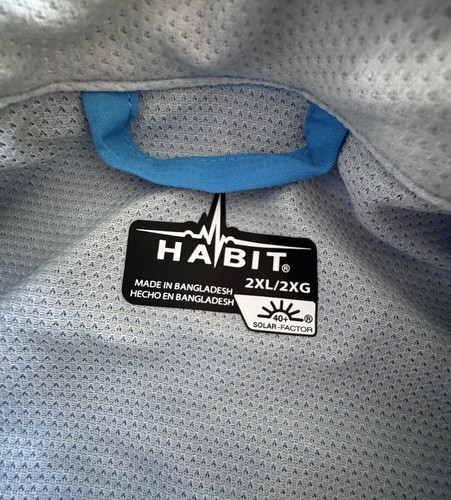 Camicia uomo Habit Harbor Bay River manica lunga pesca taglia 2XL blu nuova con etichetta - Foto 9 di 18