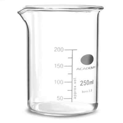5 x 250ml Glasbecherglas Laborglaswaren Borosilikatglas (Fünfpack)