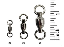 50 Ball Bearing Fishing Swivels - (Sold Rings, Black Nickel Finish)