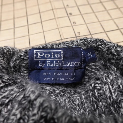Vintage 1980s Polo by Ralph Lauren 100% Cashmere Mockneck Sweater sz M Grey - Picture 4 of 6