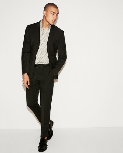 EXPRESS BLACK EXTRA SLIM WOOL BLEND 
