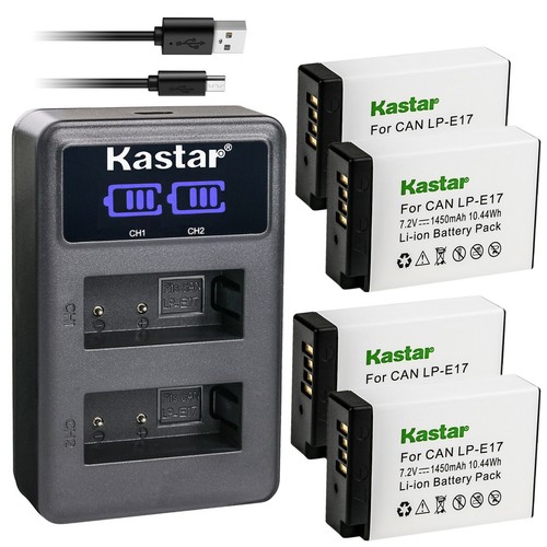 Kastar Battery LCD Dual USB Charger for Genuine Canon LP-E17 9967B02 LC-E17 E17E - Picture 11 of 11