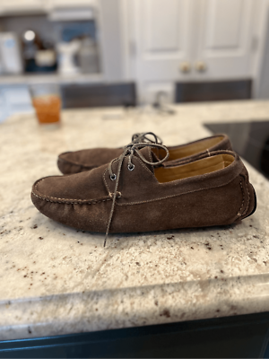 Clarks Brown Suede Lace Up Moccasin Sz 12 | eBay display picture 3