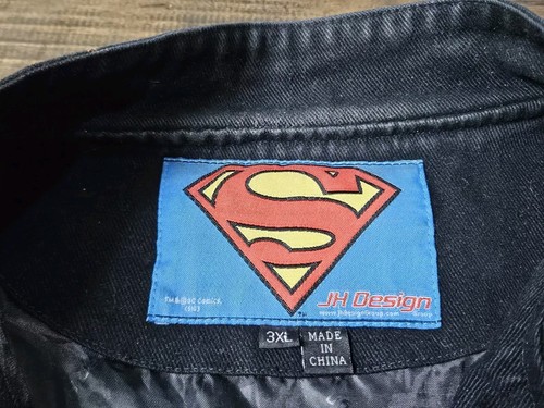 Vtg Superman Dc Comics Jeff Hamilton Nascar Racing Jacket Red Black & White 3XL - Picture 9 of 9