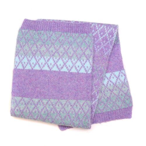 Pink & White Scandi Flower Pull-Through Scarf – Retro Floral Knit, Recycled Blen - Picture 15 of 24