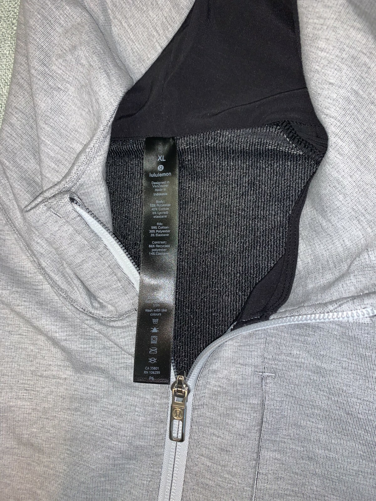 Lululemon City Sweat Zip Hoodie Heathered Ultra Light Grey Size XL Nowe akcje