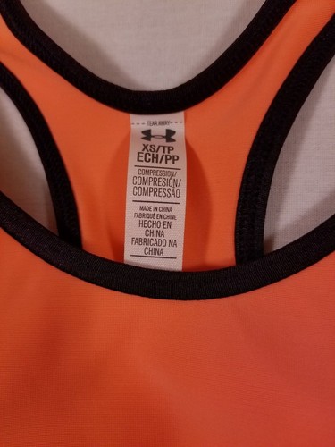 NWT Women's Under Armour Mid Impact Sports Bra Removable Cups London Orange XS - Picture 4 of 7