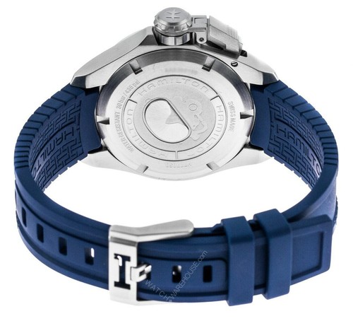 HAMILTON Khaki Navy Frogman 42MM AUTO SS Blue Rubber Watch H77705345 - Picture 4 of 4