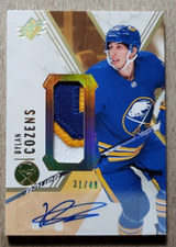 2021-22 SPx Dylan Cozens Auto Game Used Patch /49 Buffalo Sabres Autograph