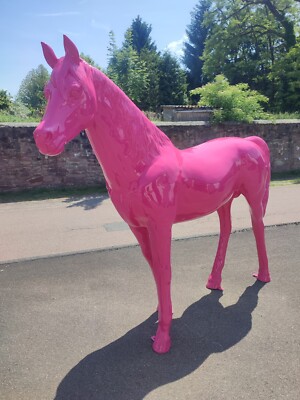 Pferd lebensgroß Gartendeko Figur Deko ca 2,20m Design GFK eigener Versand pink