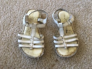 Stride-Rite-Girl-039-s-White-Leather-034-Paris-034-Sandals-Size-8M