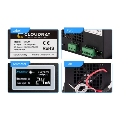 80-100W CO2 Laser Power Supply for Engraving Cutting Machine MYJG-100W 110V 220V - Picture 4 of 9