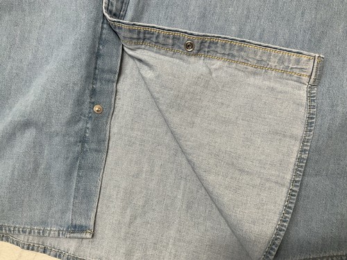 Levis Mens Western Denim Snap Shirt Mens XXL Blue Long Sleeve New NWT - Picture 3 of 9