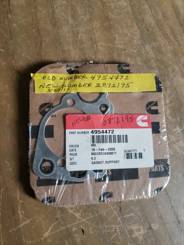 Cummins GASKET,SUPPORT 2872195 #1J-2371-F12 - Picture 1 of 2