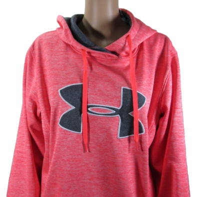 Under Armour hoodie women large Hot Pink Semi Fitted Coldgear Storm Big Logo