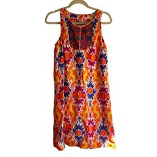 ANTHROPOLOGIE FLOREAT COLORFUL SILK DRESS WOMENS SIZE 0