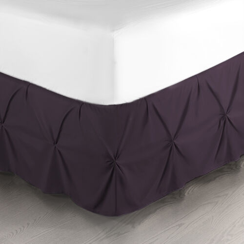 Pinch Pleat Bed Skirt Premium Luxury Dust Ruffle 14" Drop Hotel Quality - Picture 57 of 197