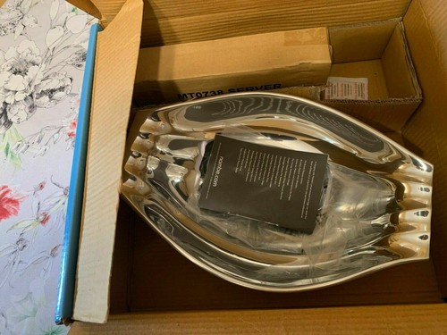 Nambè Drift Serving Bowl with Wood Servers, Large, Silver MT0738 - Picture 5 of 5