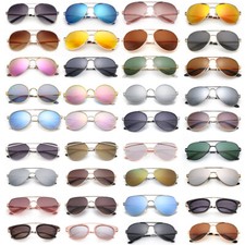 Shades Polarized Aviator Sunglasses for Women Men Vintage Driving Mirrored Case