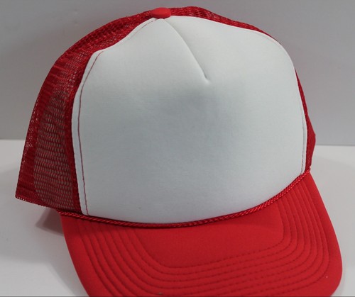 Trucker Hat Red White Blank Snapback 