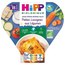 lot 3 Plat bébé dès 18 mois lasagnes aux légumes Bio HIPP BIOLOGIQUE 260 gr