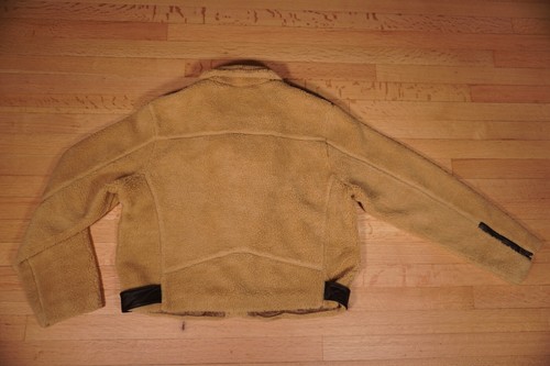 Polo Ralph Lauren Sherpa Leather Moto Jacket Camel XXL Polyester Brand New - Picture 11 of 13